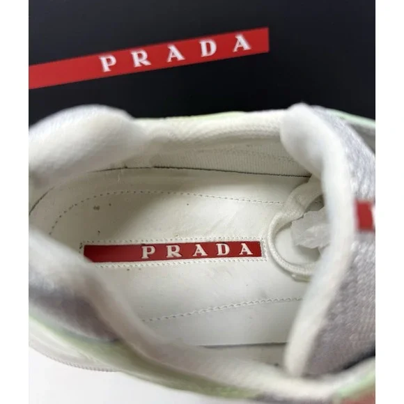 Prada Americas Cup Sneaker Dew/Silver Size 9 US 8 UK - Picture 9 of 11